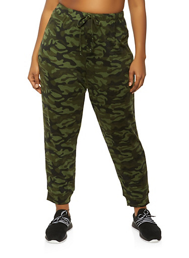 plus size camouflage joggers