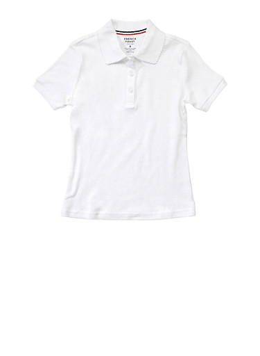 French Toast Girls School Uniform Short Sleeve Polo Shirt White Size 7 ...