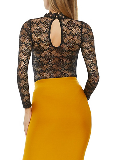 Crochet Long Sleeve Bodysuit - Rainbow