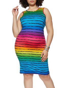 rainbow plus size top