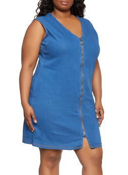 plus size ripped denim dress