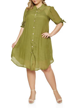 collared shirt dress plus size