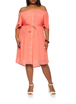 orange summer dresses plus size