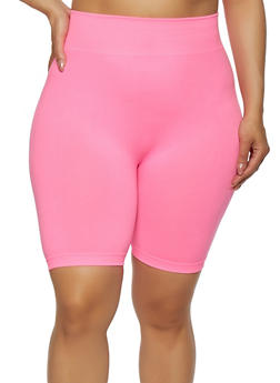 plus size hot pink biker shorts