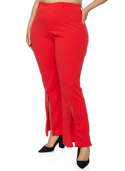 plus size red dress pants