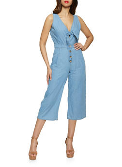 denim tube jumpsuit