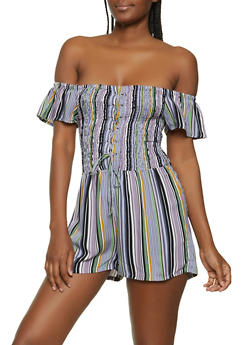 womens rainbow romper