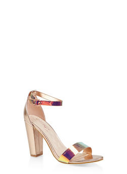 rainbow block heel sandals