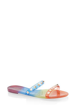 womens rainbow slides