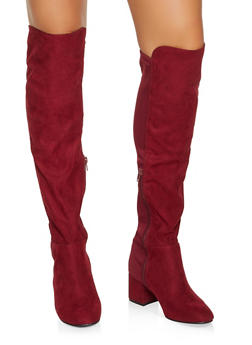 womens red over the knee boots