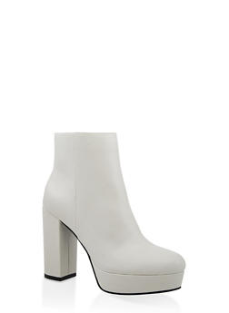 Womens White Shoes| Rainbow Rainbow Strappy Platform High Heel Booties Faux Leather