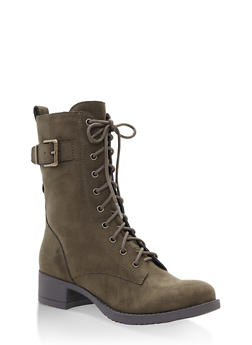 olive combat boots women's