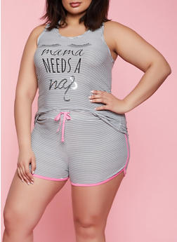 plus size pyjama shorts