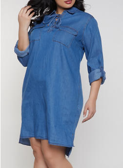 Lace Denim Dresses
