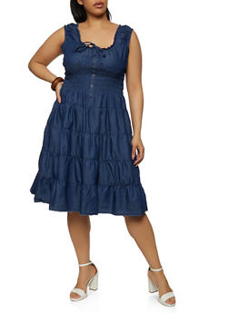 plus size ripped denim dress