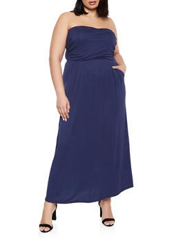 plus size strapless dress