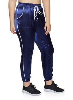plus size satin joggers