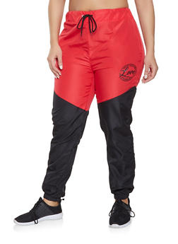 red windbreaker joggers