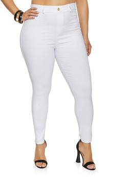 white plus size pants