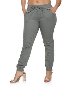 plus size drawstring joggers