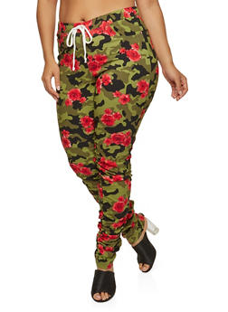 plus size floral joggers