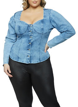 denim bustier top plus size