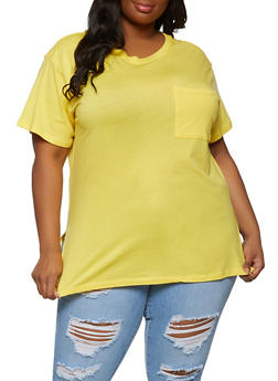 pale yellow plus size tops