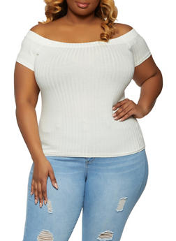 cute plus size off the shoulder tops