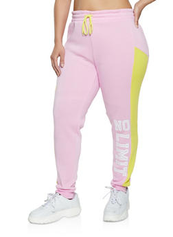 plus size fleece lined joggers