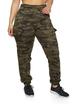 plus size camo cargo joggers