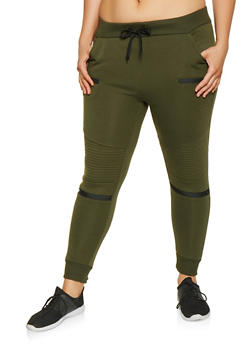 plus size fleece lined joggers