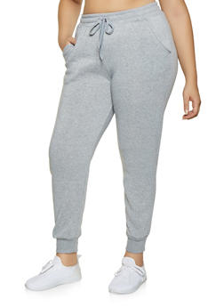 plus size fleece lined joggers