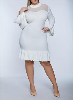 white plus size dresses in store