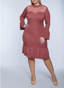 plus size fuschia dress