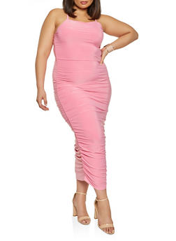 fuchsia pink dress plus size