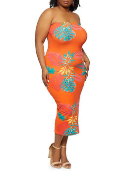 rust orange plus size dress