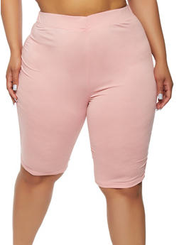 pink biker shorts plus size