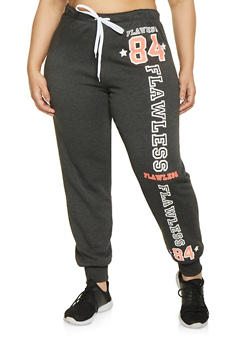 plus size fleece lined joggers