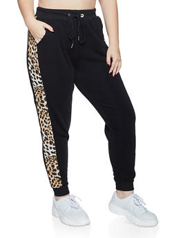 plus size fleece lined joggers