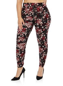 plus size floral joggers