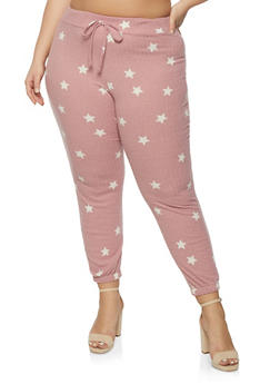 womens star print joggers