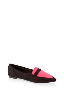 neon pointed toe flats