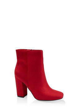 red cut out booties