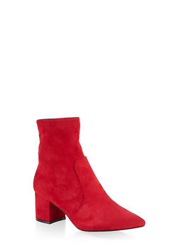 block heel pointed toe booties