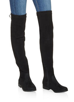 ribbed over the knee boots