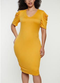 bright yellow plus size dress