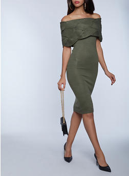 olive green tube dress