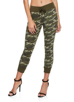 camo drawstring joggers