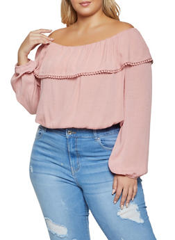 off the shoulder summer tops plus size