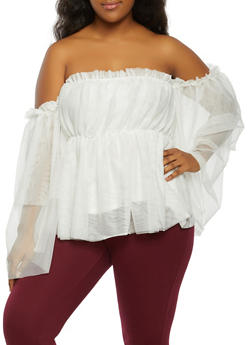 shoulderless tops plus size